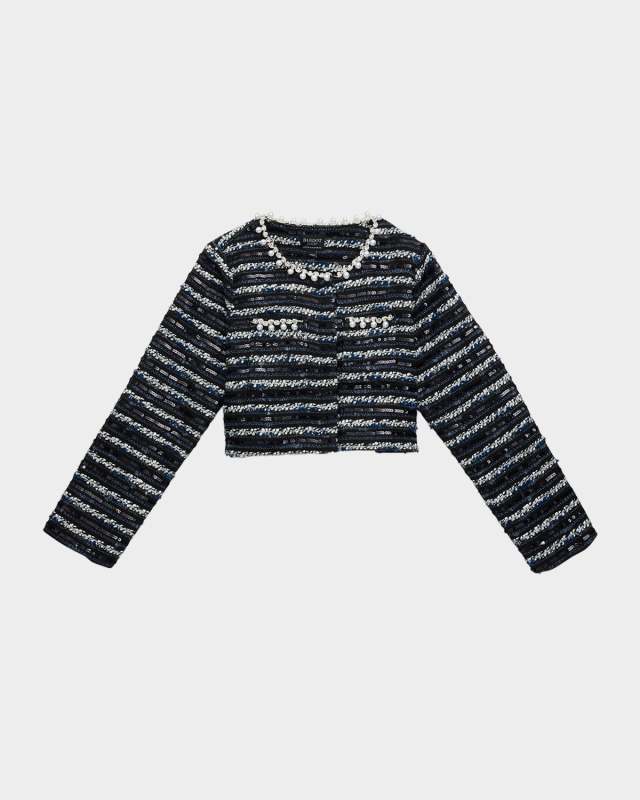 Girl's Lana Cropped Boucle Jacket
